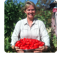 Julie Van Der Linden in garden